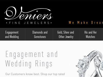 Veniers Fine Jewlers Website